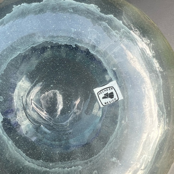 Vintage handblown Mexican glass pitcher and 4 margarita glasses - Picture 3 of 4